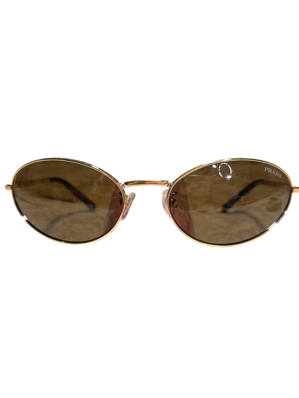 Prada PR A59S Women’s Gold Oval Sunglasses